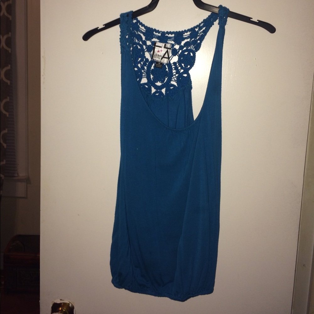 Lacy backed tank top