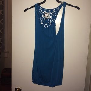 Lacy backed tank top