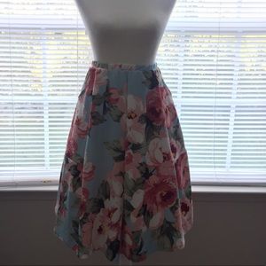 Floral skirt.Midi.Modest skirt.Pleated skirt