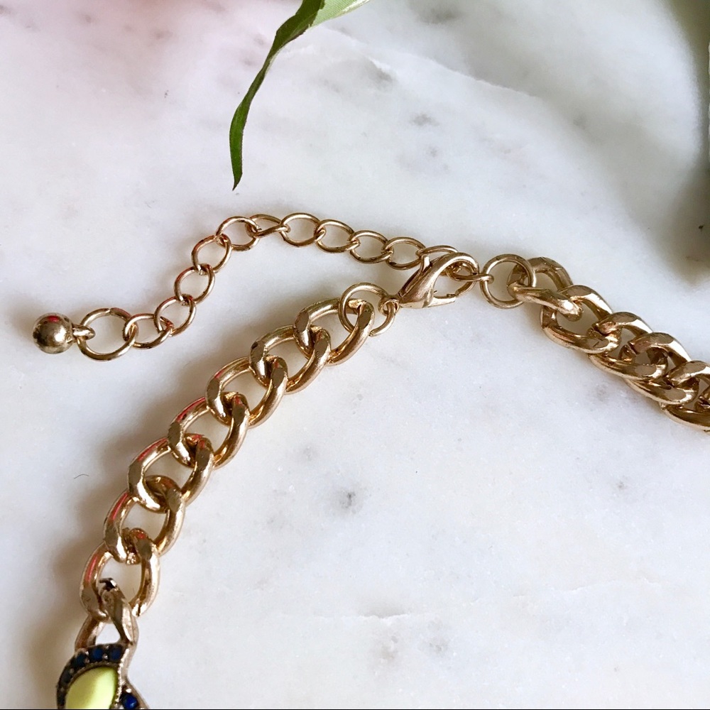 Jeweled Leaf Statement Necklace - Picture 4 of 5