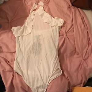 Ruffle high neck body suit