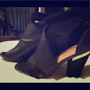 Black Open Toe Booties