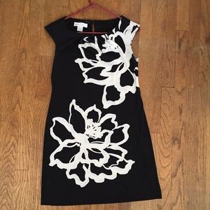 Studio London Times black floral sheath dress, 6
