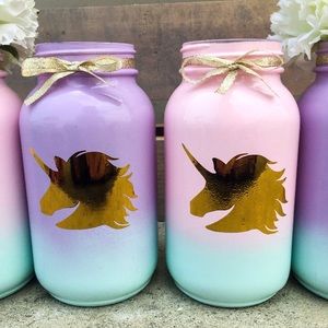 Unicorn Mason Jars