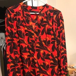 Ann Taylor print blouse size XL
