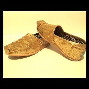 TOMS Women Gold Glitter Classics