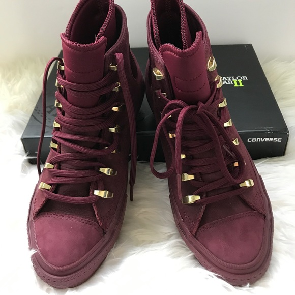 Converse Ctas || Boot HI Deep Burgundi Women’s - Picture 8 of 10