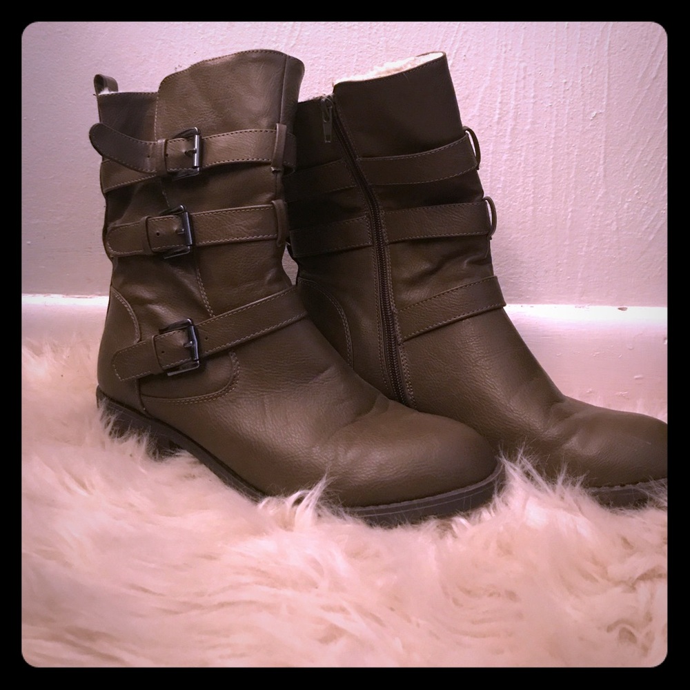 Olive Green Booties