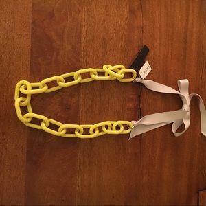 JCrew neon yellow links necklace