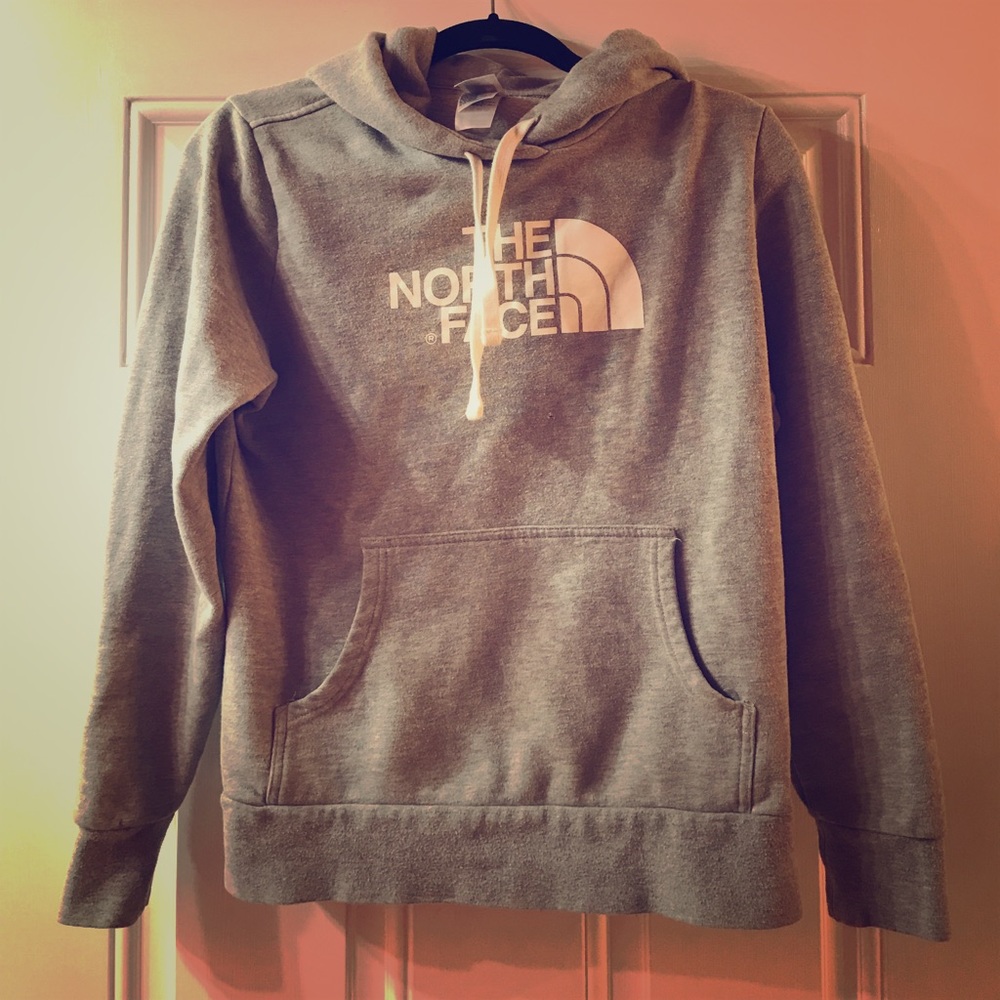 Gray North Face Hoodie- size medium