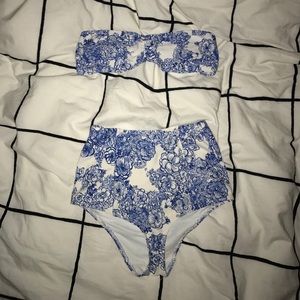 high waisted bikini w/ bandeau