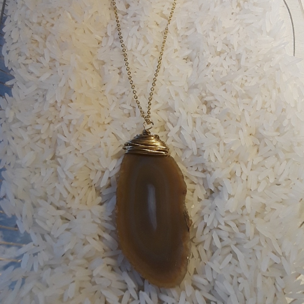 New big Agate slice wire wrapped (Handmade)