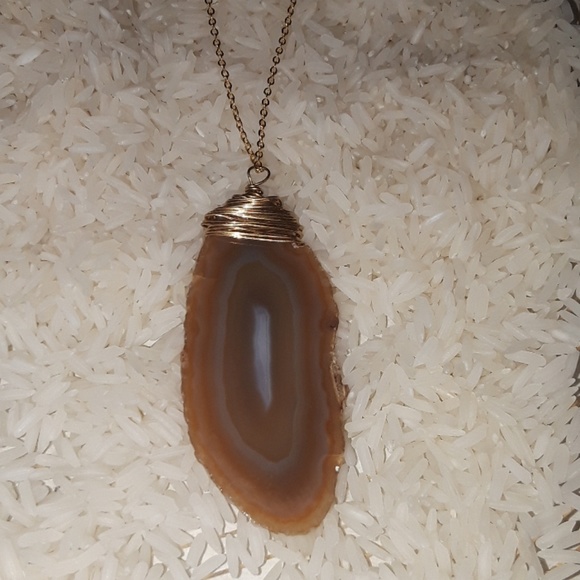 New big Agate slice wire wrapped (Handmade) - Picture 3 of 3