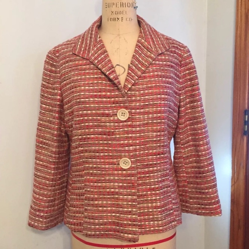 Lafayette 148 New York Sz 8 Tweed Blazer Jacket
