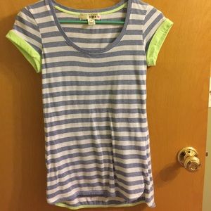 Periwinkle and white striped shirt