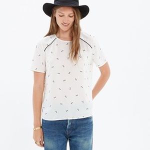 Madewell x Sezane Silk Bow Top Size XS
