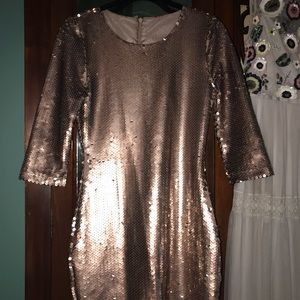 Bronze sequined dress