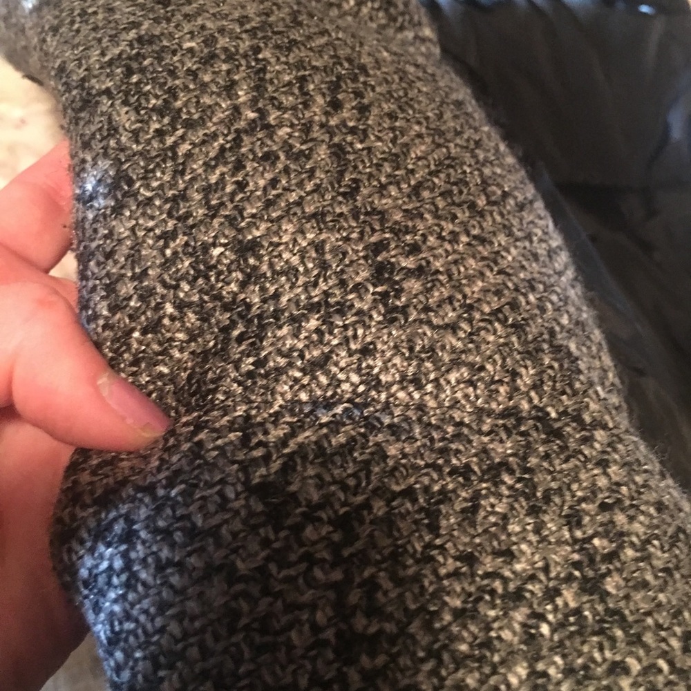 Black and grey heathered  striped winter vest