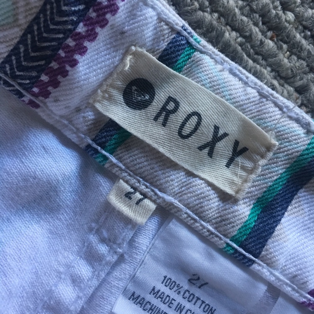 Jean shorts white with pattern