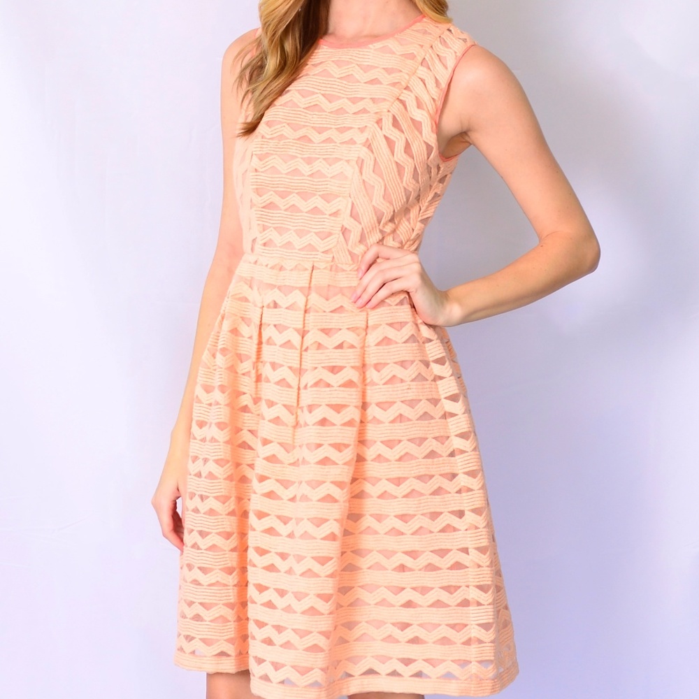 Coral A Line Dress