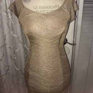 Gold threaded mini dress