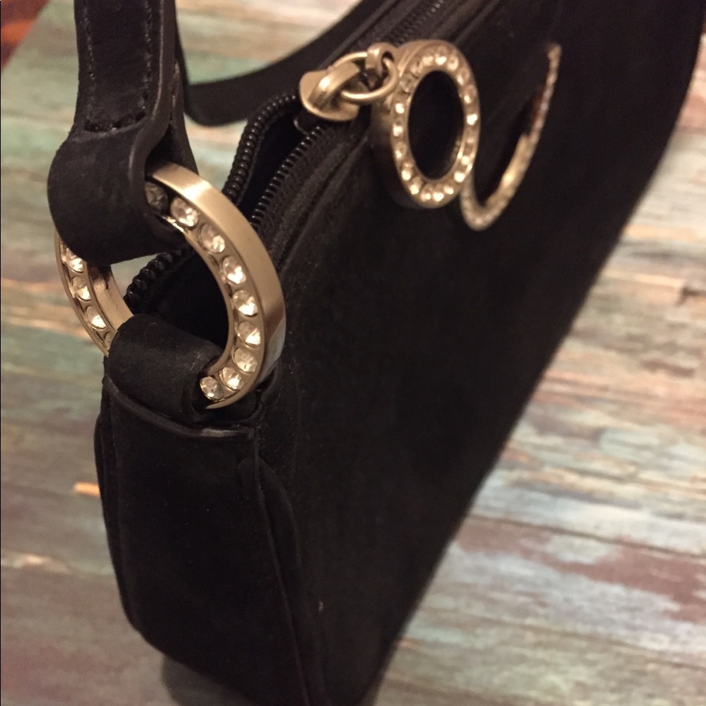 hype black suede shoulder bag