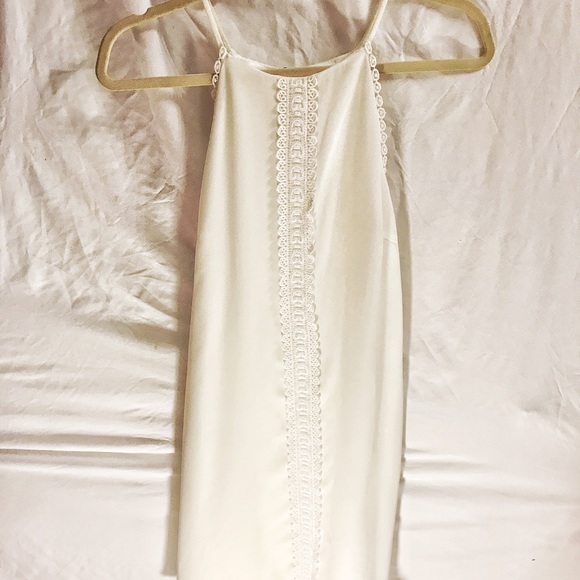 White tank dress with lace detail on front - Picture 1 of 8