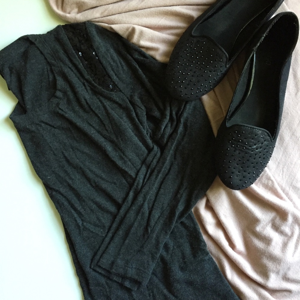 Ann Taylor Longsleeve Tee w/Sequin Detail