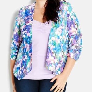 City Chic cut out back watercolor blazer plus 16W
