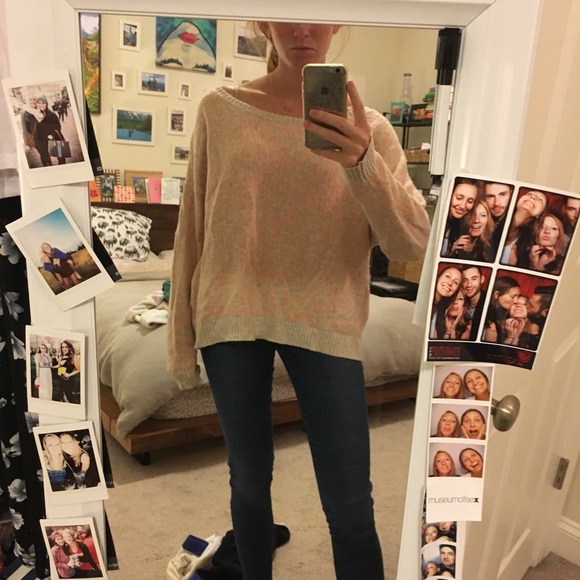 Free People light pink leopard sweater - Picture 2 of 6