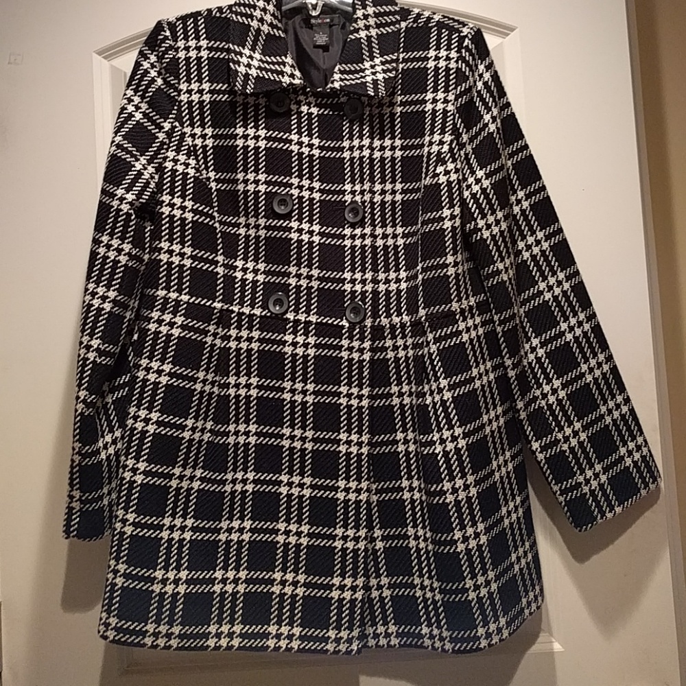 Dressy Plaid pea coat