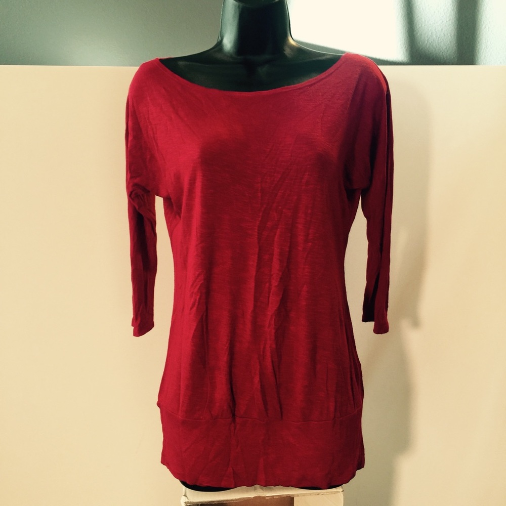 Red long sleeved top