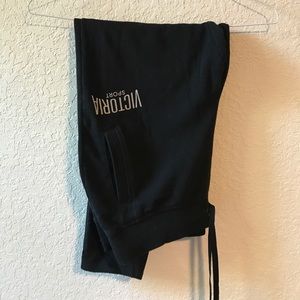 Black Ankle Fleece Pants