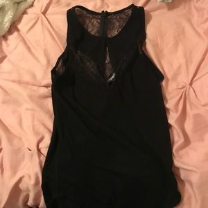 Black lace body suit