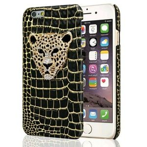 iPhone Black gold diamond bling cheetah case