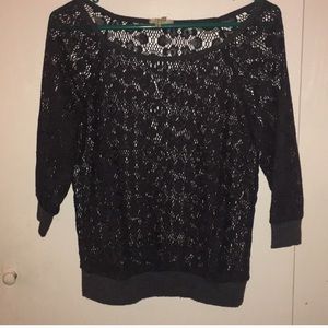 Gray lace sweater