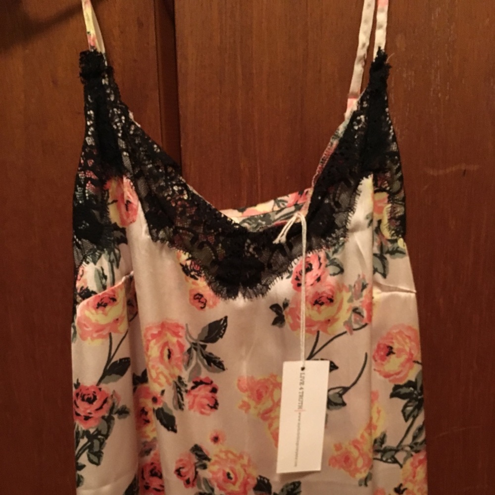 Satin floral sexy tank