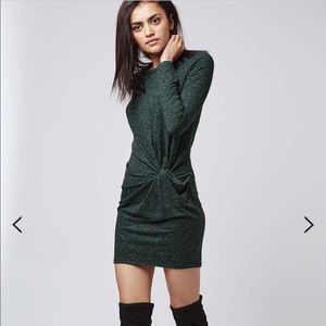 🚫🚫SOLD- Topshop Green knot front mini dress