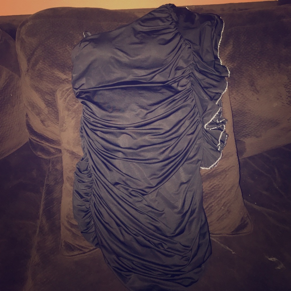 Black one sided strap dress