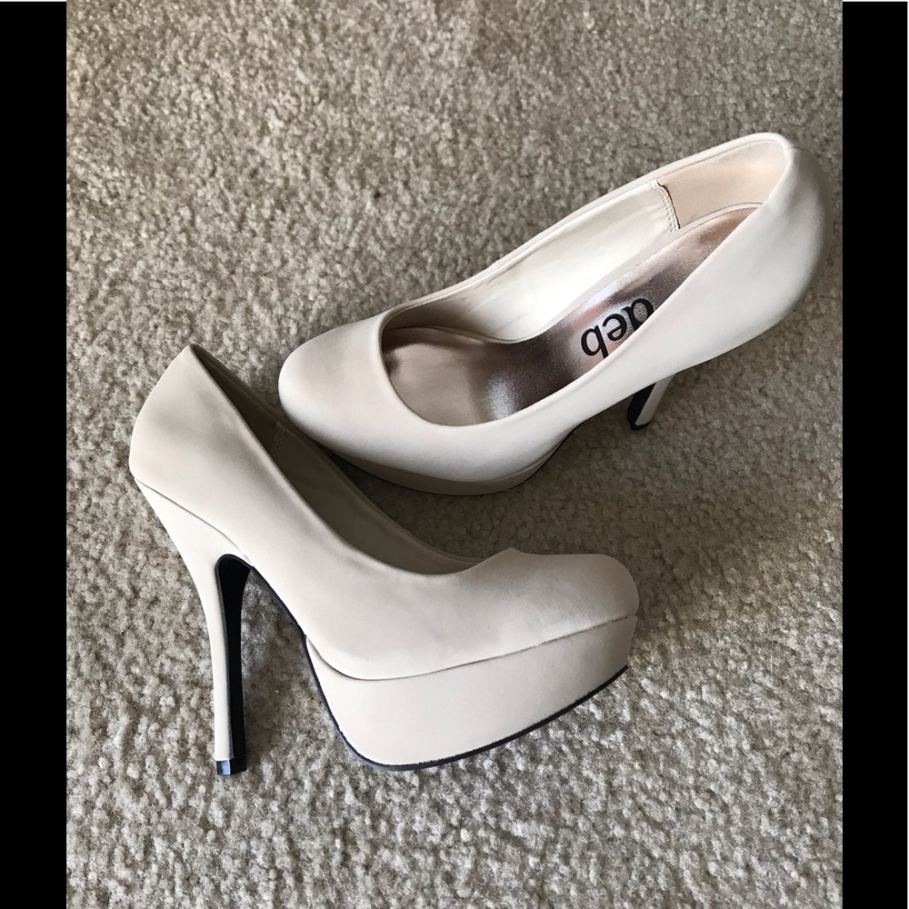 Never worn Beige/nude Deb Heels