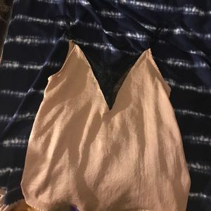 tan and black camisole