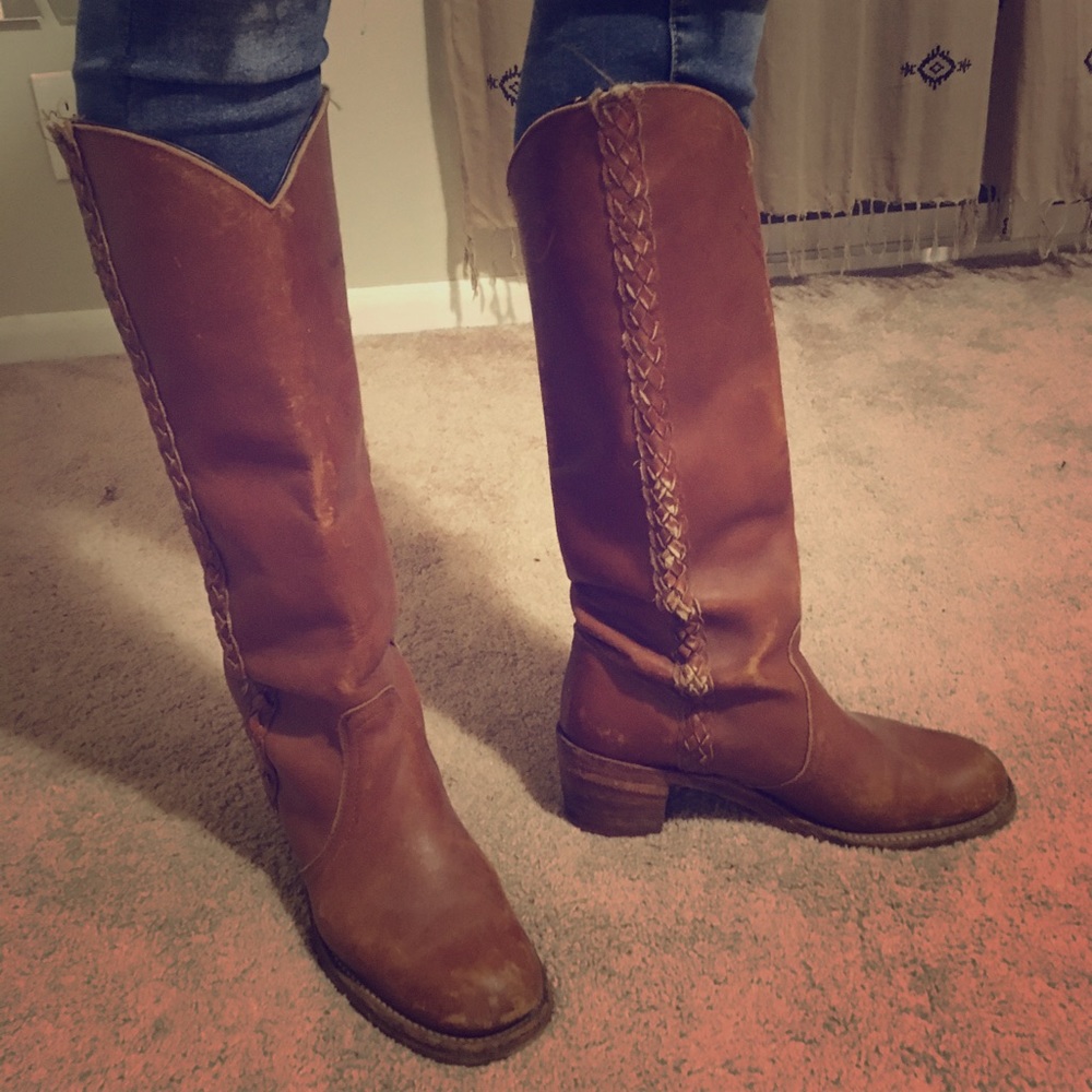 Vintage Frye Campus Boot with Braided Detail