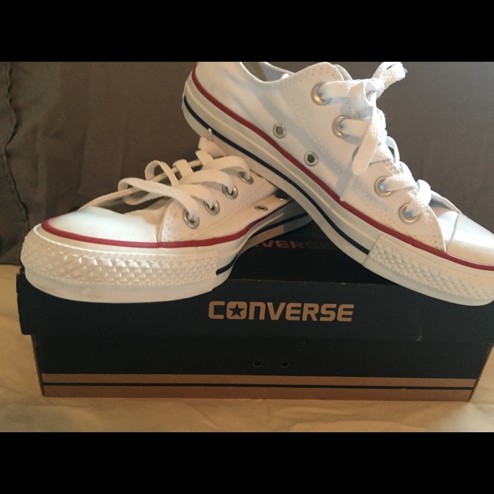 White Converse. Size 6 Women, Size 4 Men's.