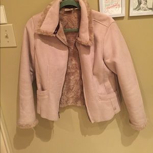 Faux shearling tailored coat