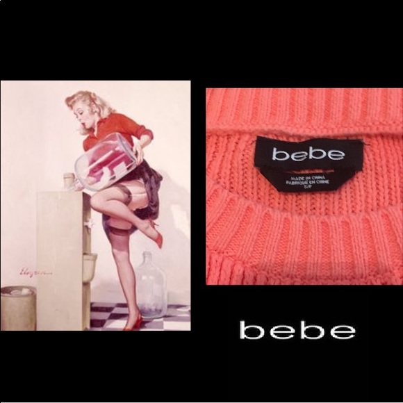 Bebe•Tangerine•Crochet•Cable Knit Sweater - Picture 4 of 6