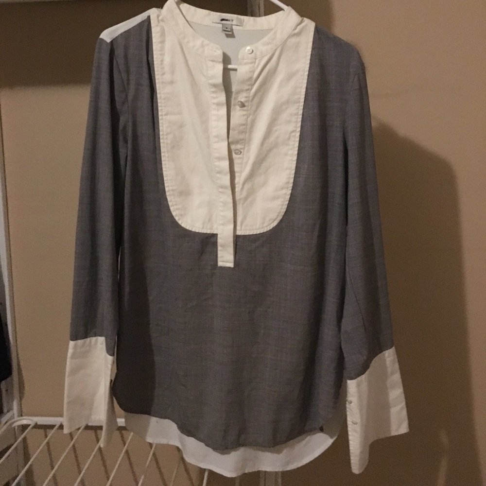 JCrew bib front button down shirt