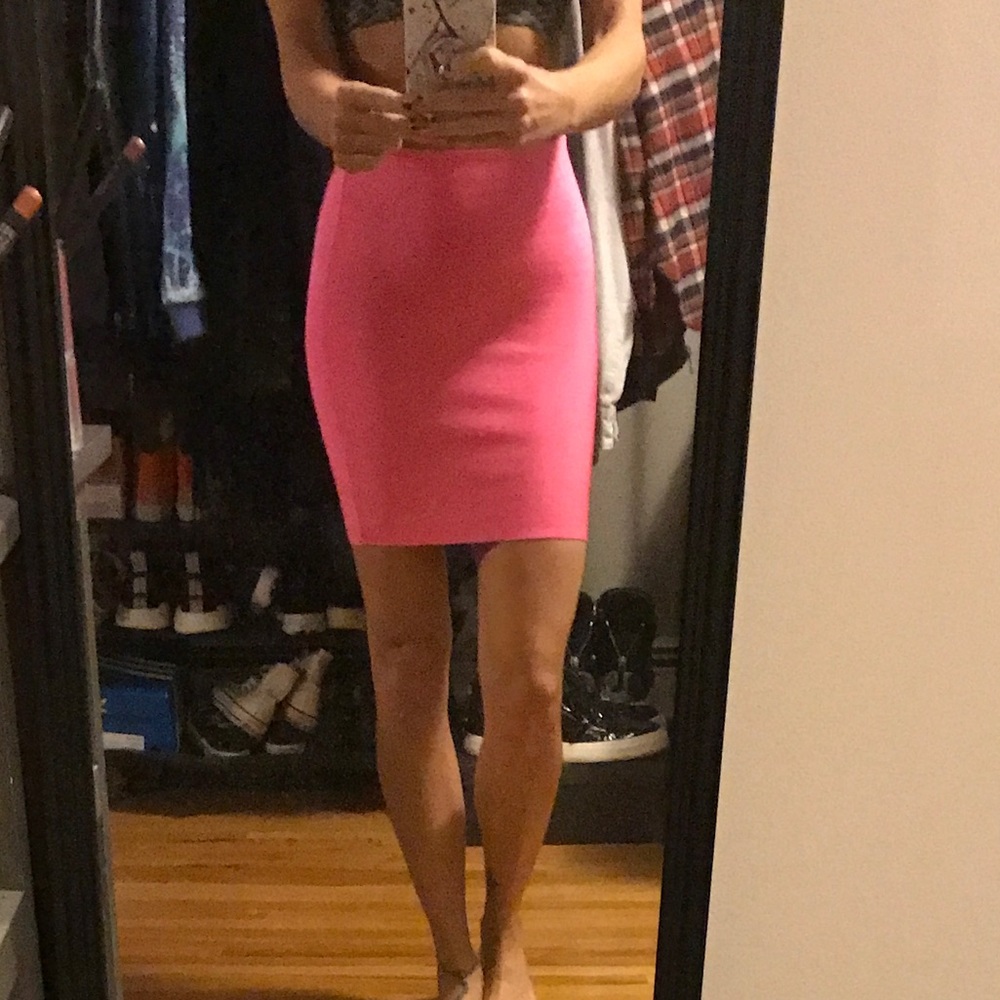 Pink body con skirt