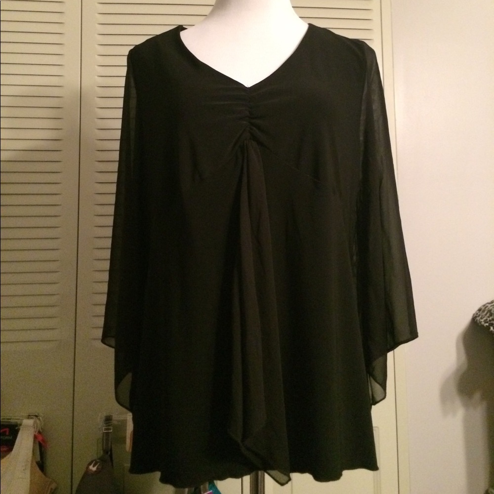 🎉🆕▪️Black dress 🔝 w/sheer arms▪️ 18/20