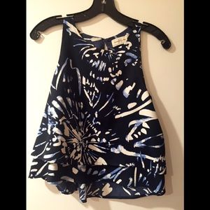 Abercrombie & Fitch navy/blue/white floral top