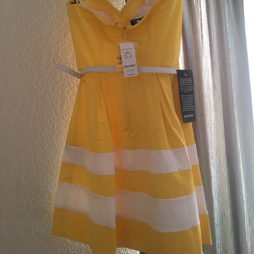 Bebe yellow/white dress